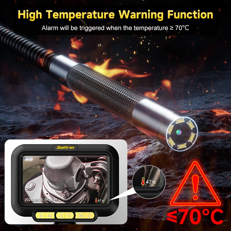 5 ''IPS شاشة 4-way توضيح المنظار 6.2 مللي متر 1080P HD كاميرا توجيه Borescope تصميم قابل للفصل لأنابيب التفتيش #5