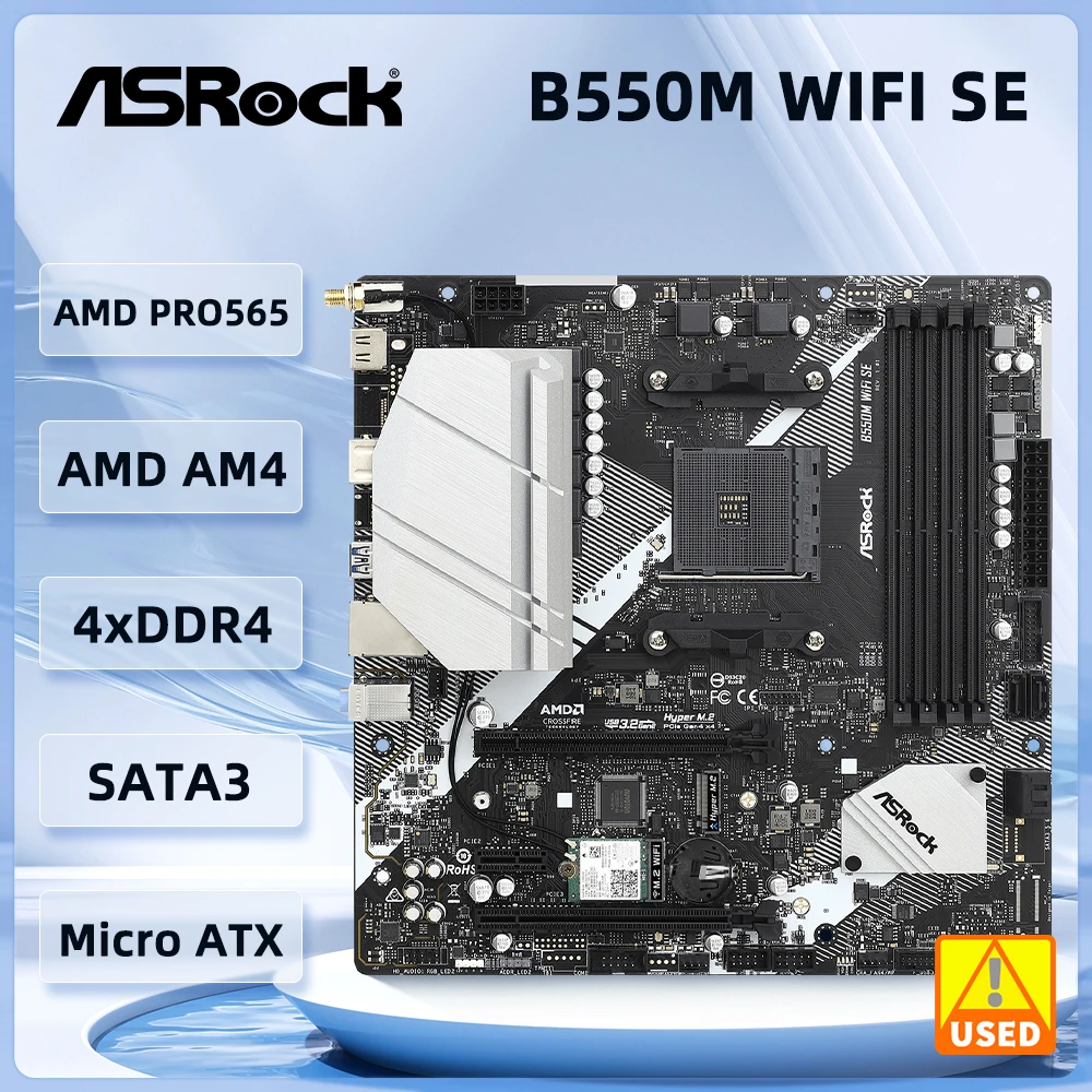 Placa base ASROCK B550M WIFI SE AMD PRO565 AMD AM4 DDR4 128GB M.2 compatible con Ryzen 55600 3400 3900 5700 3700 cpu Micro ATX