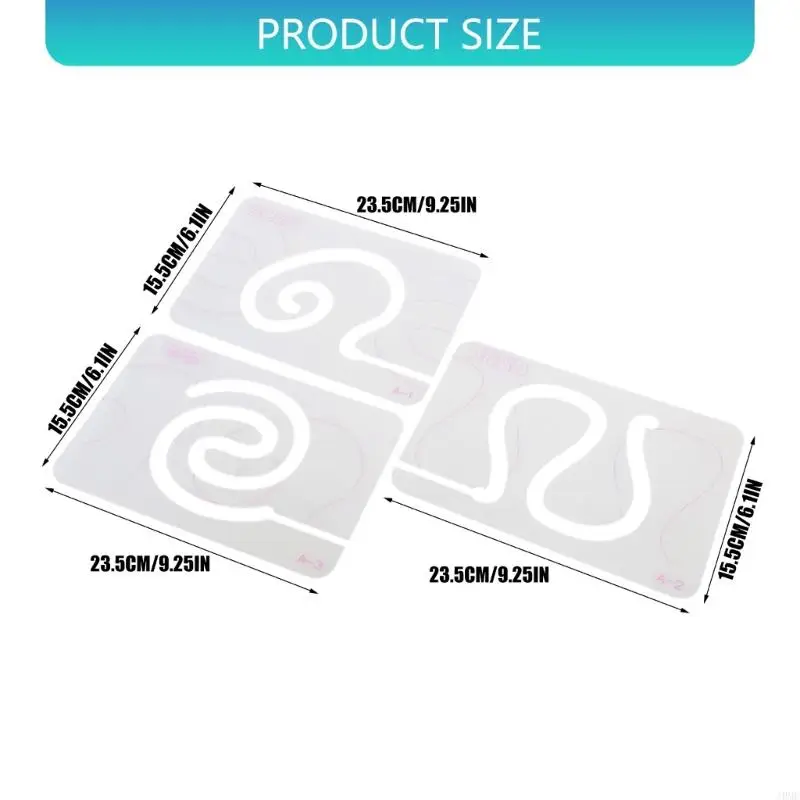 

3pcs Sturdy Acrylic Measurement Devices for Eye and Craft Projects J0MC