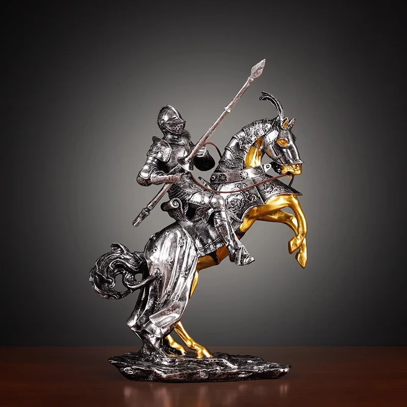 PYJ retro armor knight ornament is a success, creative living room wine cabinet office decoration