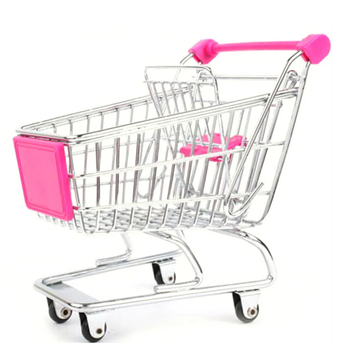 Novelty Mini Shopping Cart Style Storage Basket Desktop Organizer (Random Color) mini shopping cart organizer