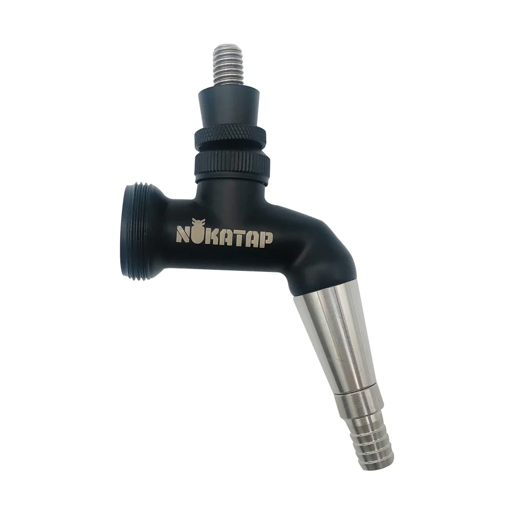 Kegland NUKATAP stainless steel- Black - homebrew Draft Beer tap brewing faucet -Stealth Bomber-  (free plastic handle included)