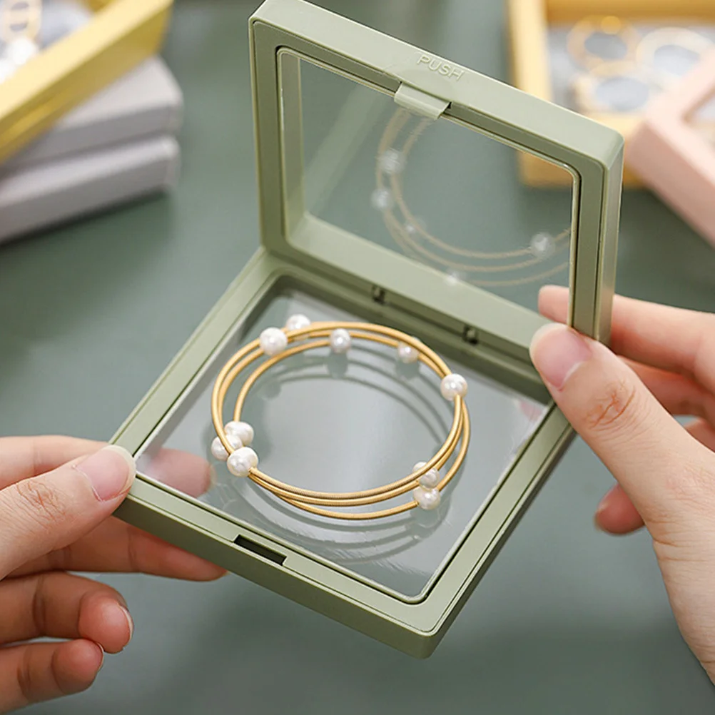 

6pcs Anti-Tarnish Jewelry Box Pe Film Bracelet Ring Storage Organizer Jewelry Display Rack Earrings Display Box Plastic Ring