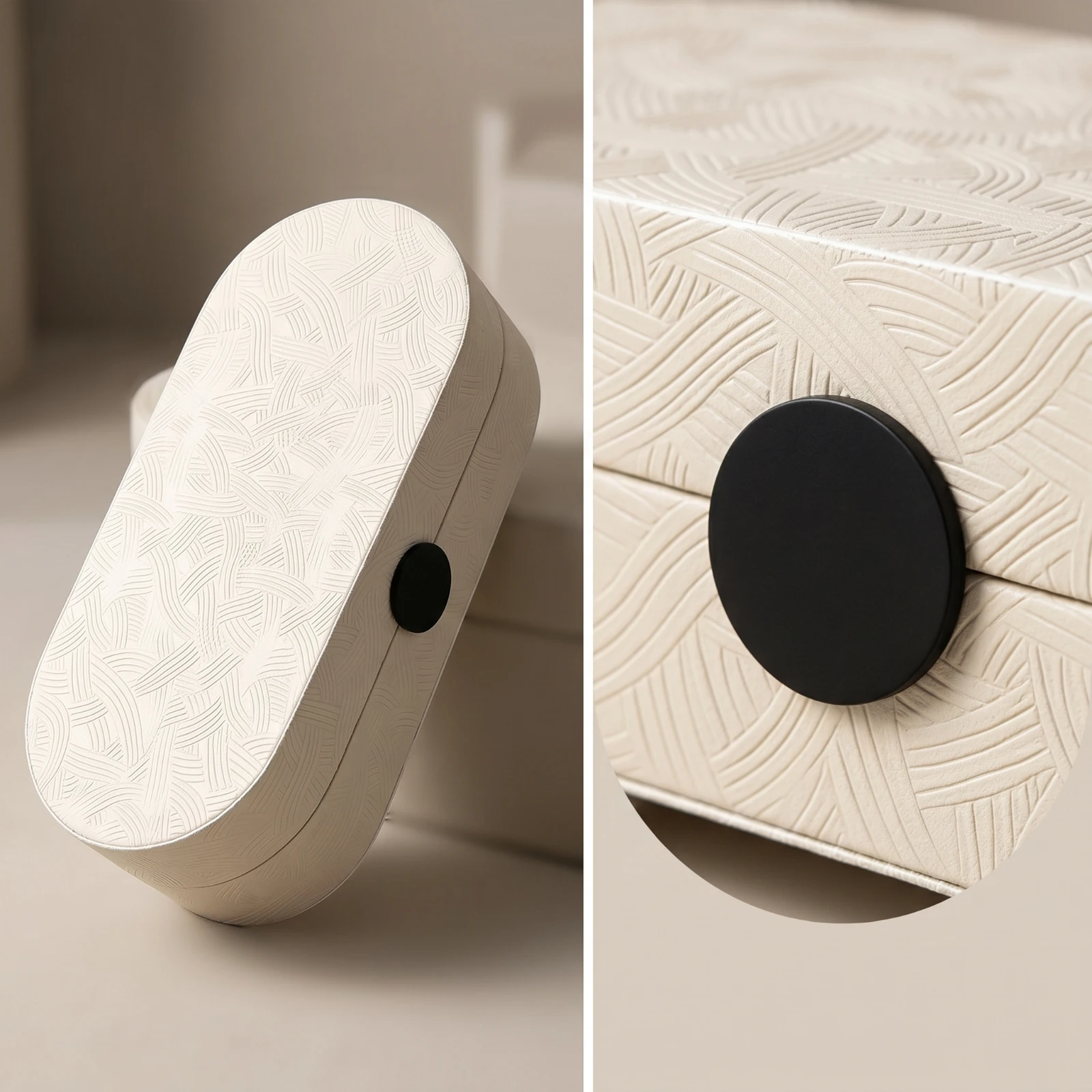 Oval Box with Hinged Lid Minimalist Storage Box with Hinged Lid Organizer Practical Long-Lasting for Dresser, Vanity