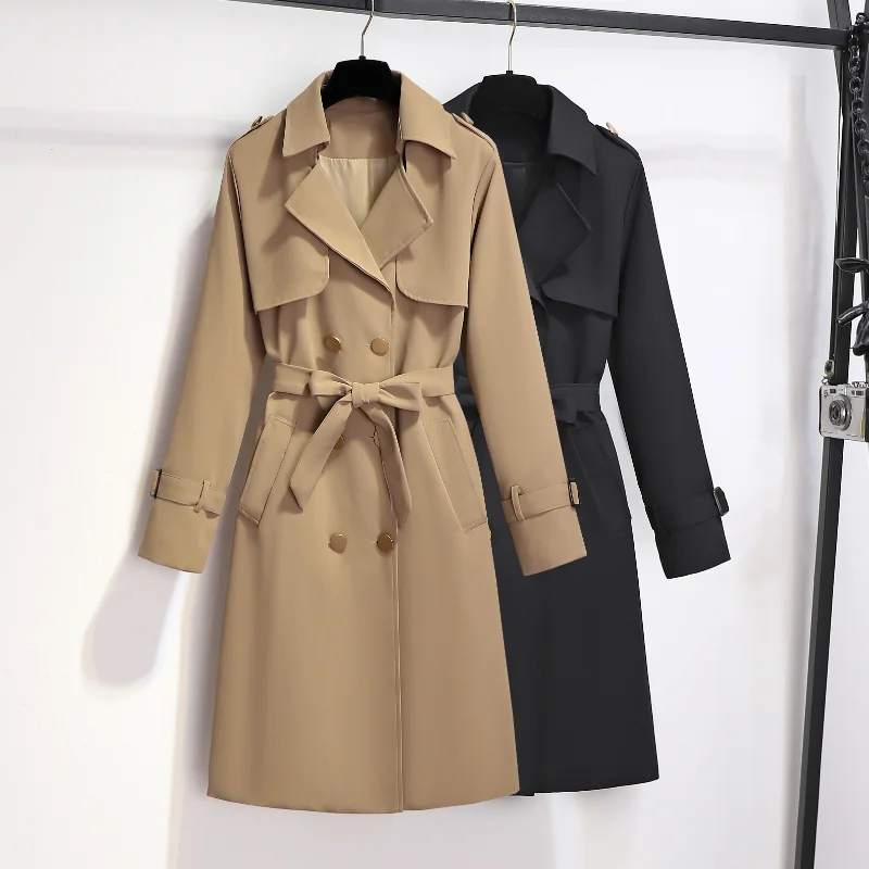 Trench Coat Women's Mid-length Korean Version Autumn Slimming Waist Moderate Fashion Elegant Coat