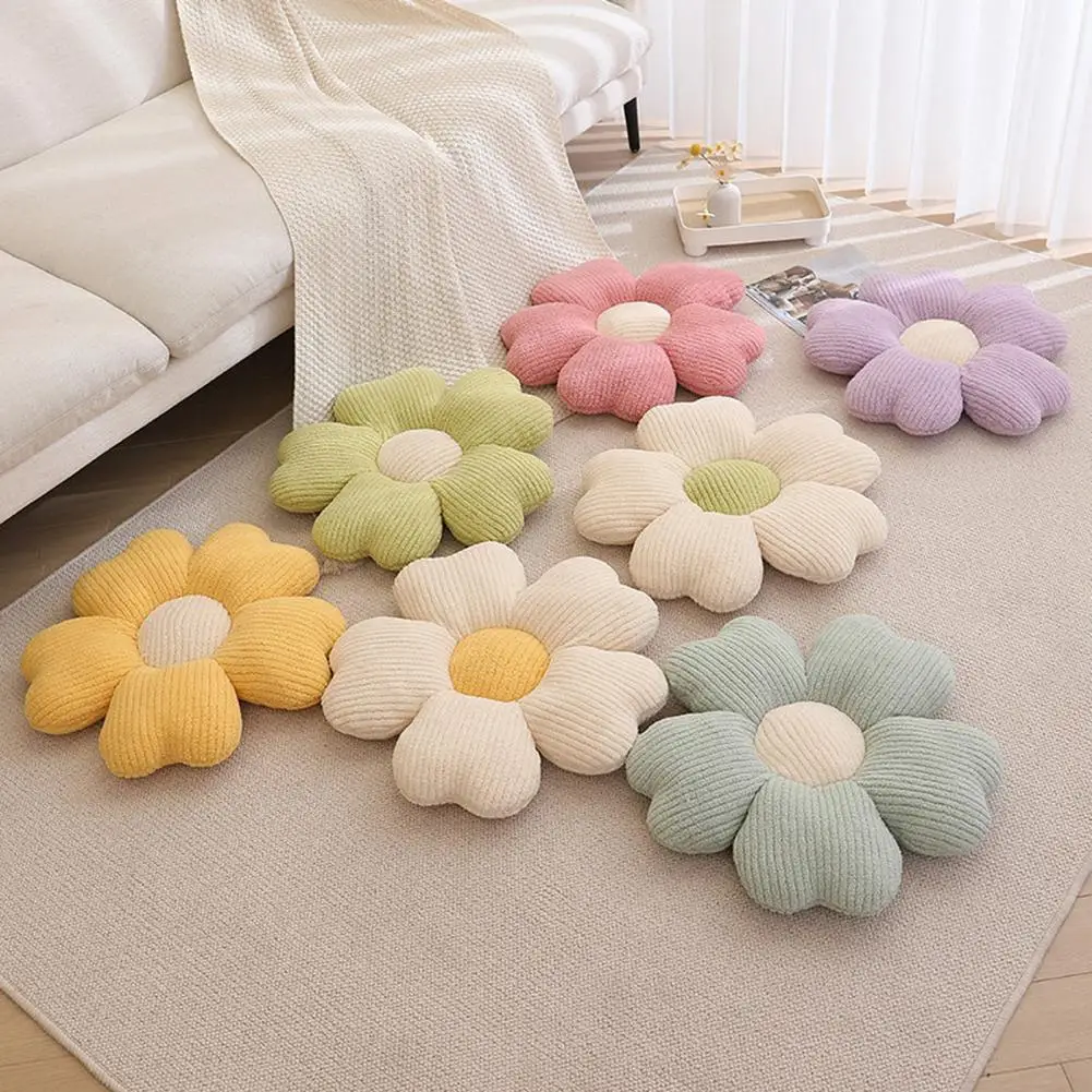 Seat Cushion Decorative Non-pilling Floor Pillow No Deformation Super Soft Flower Pillow Good Elasticity Floor Cushion