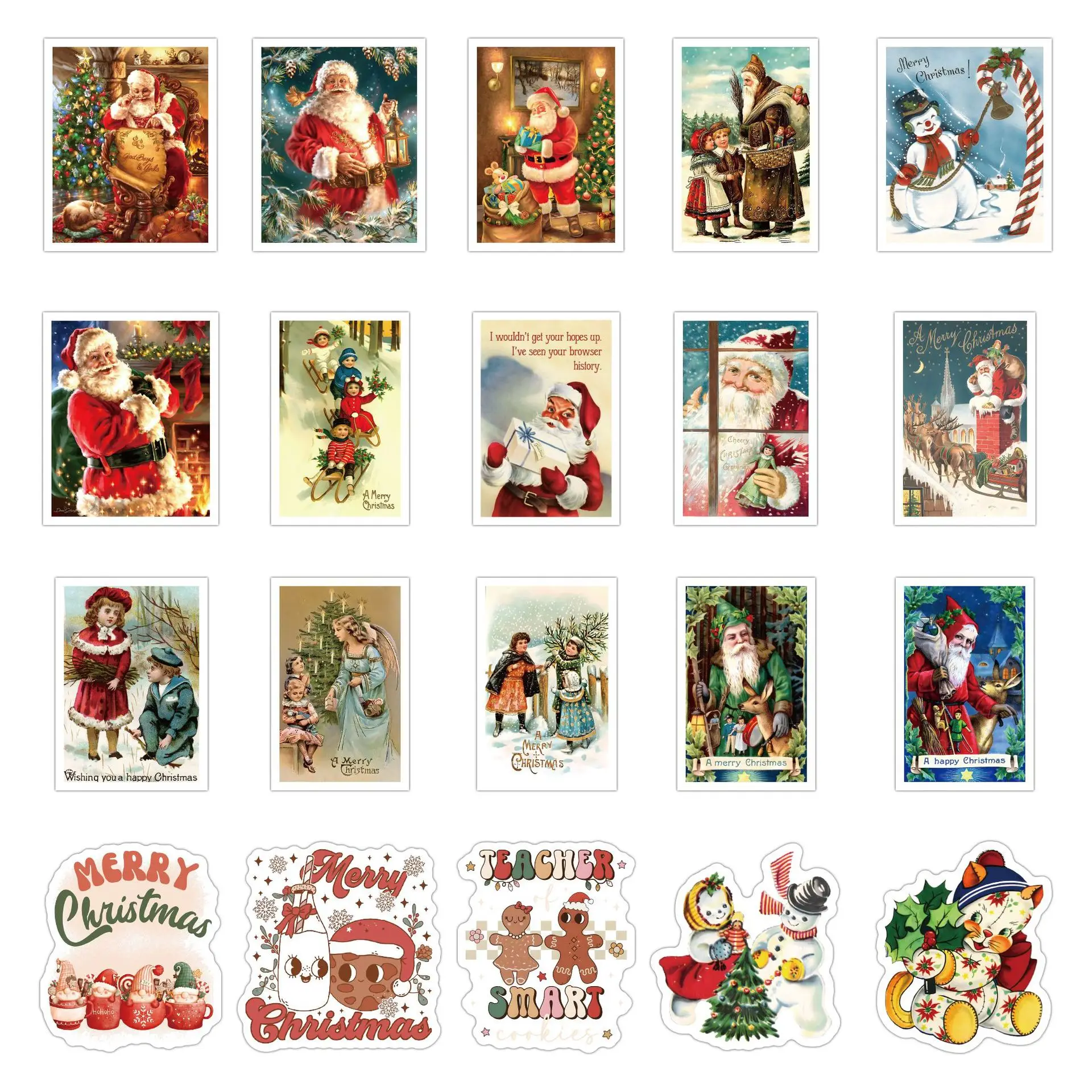 Imagem -05 - Engraçado Bonito dos Desenhos Animados Natal Adesivos Faça Você Mesmo Papelaria Impermeável Decalques para Crianças Laptop Geladeira Bagagem Brinquedos 60 Pcs