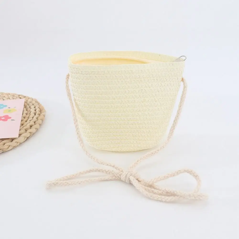 

Straw Summer Pure Color Shoulder Bag Coin Purse Crossbody Bags Children Girls
