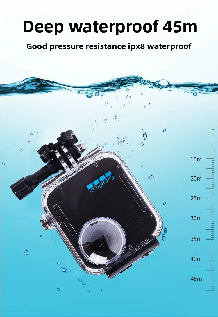 Kompatibel mit GOPROMAX 2025, wasserdichtes Gehäuse, Panorama-Action-Kamera-Zubehör, Touch-Control-Upgrade – Detail 3