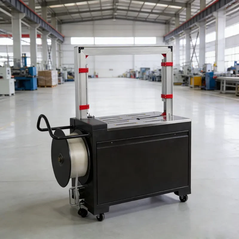High Platform Strapping Machine PP Belt Cardboard Box Carton Strapping Machine for Food Case Packaging Plastic Material