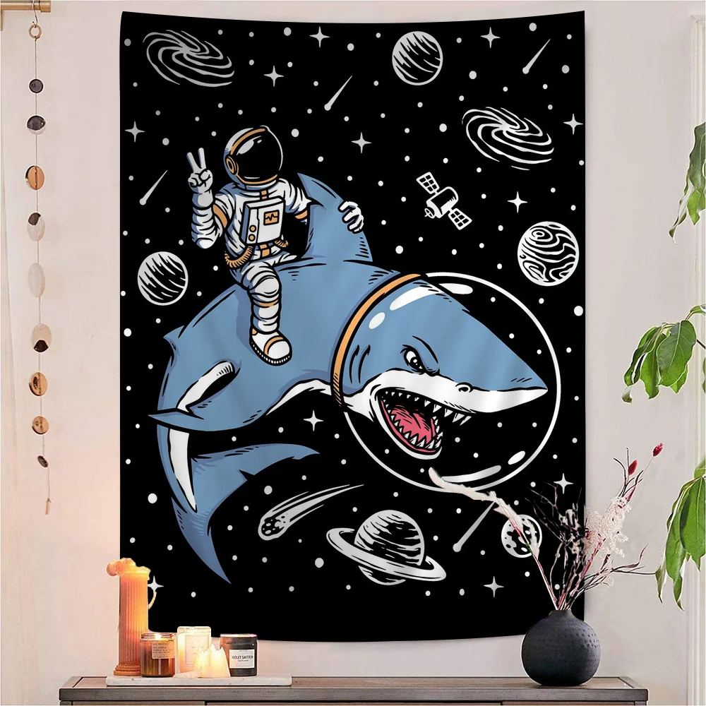 Cartoon Space Astronaut Chart Tapestry Art Science Fiction Room Home Decor Cheap Hippie Wall Hanging