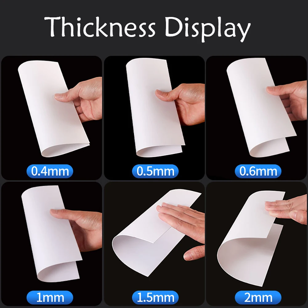 2-10 قطعة ورقة بلاستيكية PVC لوحة صلبة صلبة أبيض/أسود/بيج لوح بلاستيكي سميك 0.2-5 مللي متر لصنع نماذج ذاتية الصنع لوحة الحرف اليدوية #2