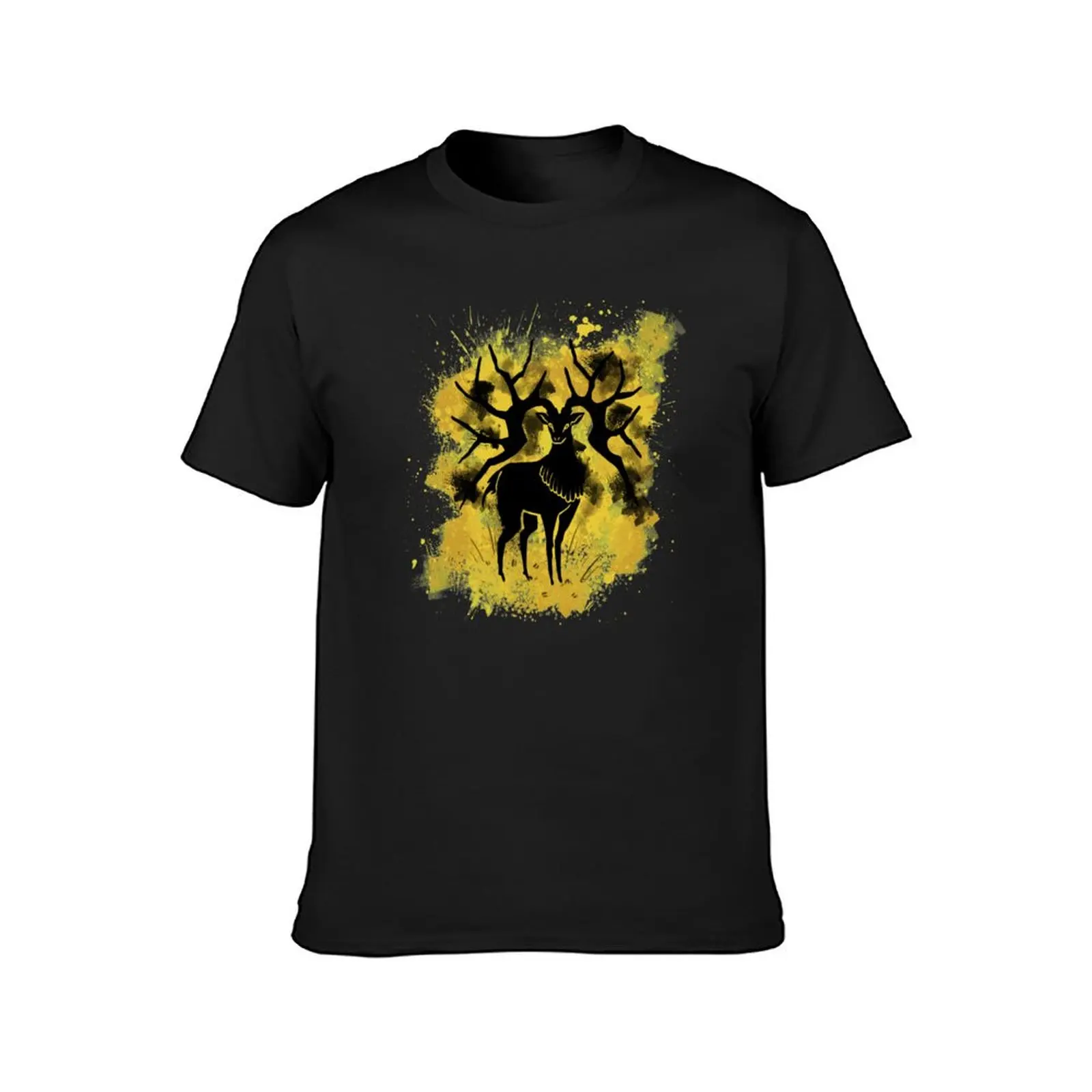 Golden Deer Splatter T-Shirt blanks for a boy tops Men's cotton t-shirt