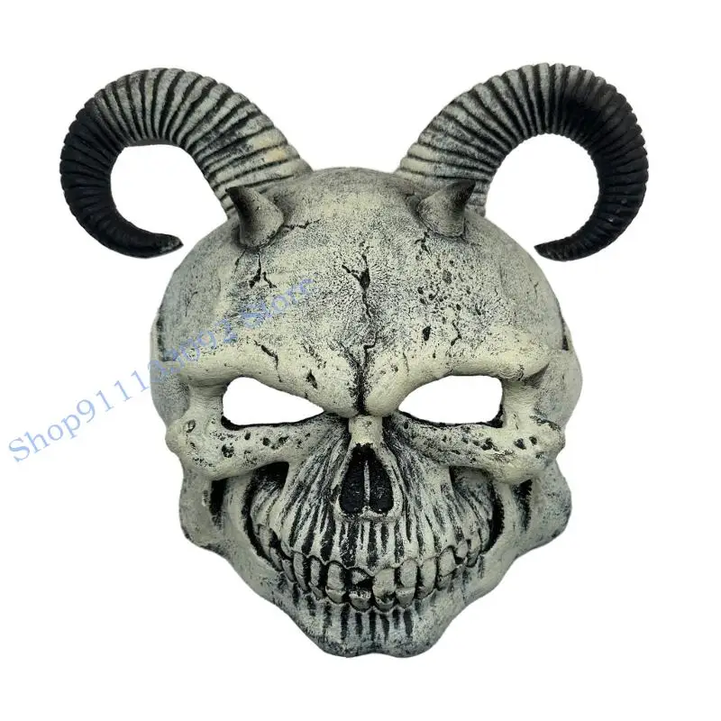 

H9ED Хэллоуин Демоны Маска Рога Дьявол Маска Ужас Монстры Маска Вечеринка Косплей Маска для Маскарадов Декор Домов С