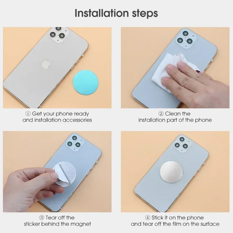 1-5pcs Ultra-thin Magnetic Metal Plate Disk Phone Car Holder Stickers Magnetic Patch Sticker for Tablet Mobile Phone Stand Mount