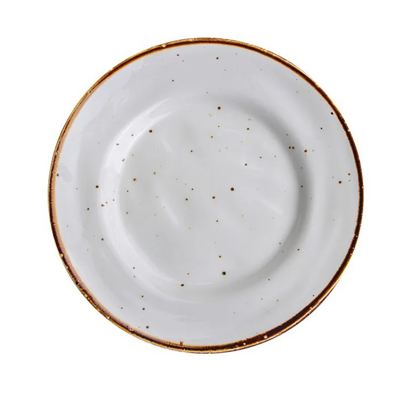 Japanese Irregular 7-inch Plate Lace Plate Handheld Creative Ceramic Plate Home Use Snack Western Food Flat Plate Cake Dish