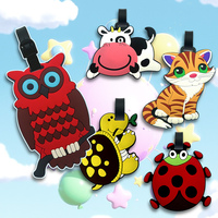 1/7PC portable travel accessories luggage travel tags cute animal luggage tags name ID address tags luggage boarding pass tags