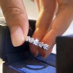 2025 New Fashion Women Ring Trend White Crystal Zircon Engagement Design Rings for Women Wedding Anniversary Jewelry