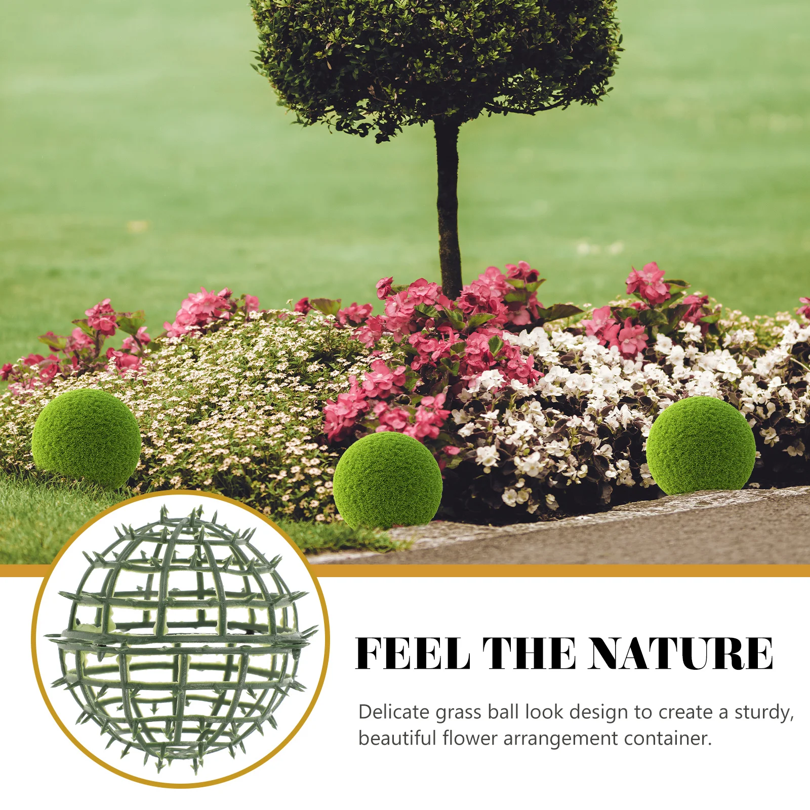 

6 Pcs Flower Arrangement Grid Stand Ball Rack Plants Artificial Sphere Topiary Plastic Balls Office