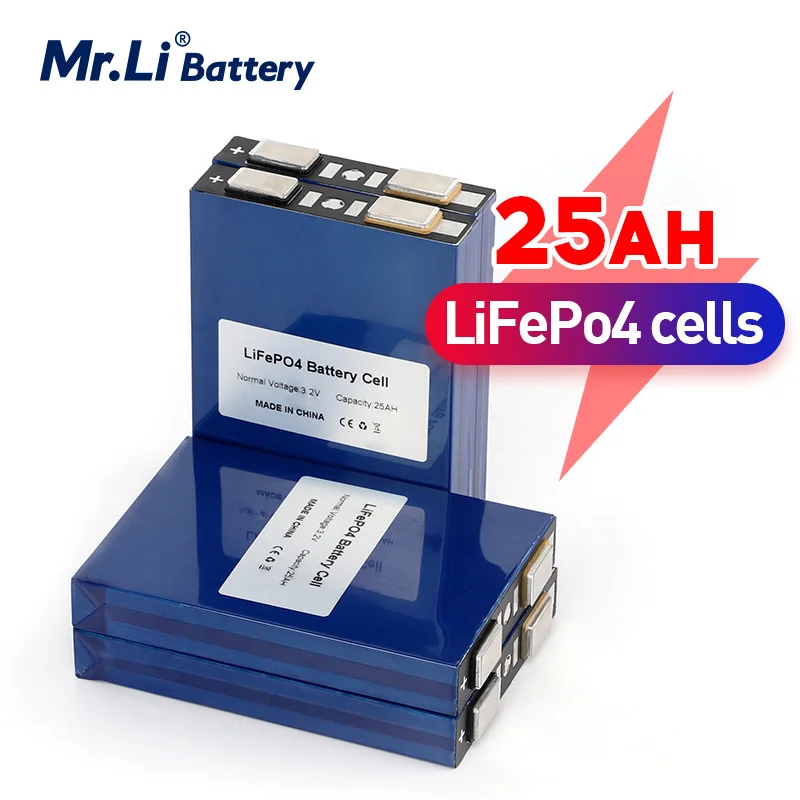 

Mr.Li 25000mAh LiFePO4 Battery Cell 3.2V 25Ah Lithium Iron Phosphate Deep Cycles For Diy 12V 24V 36V 48V Solar Energy UPS Power