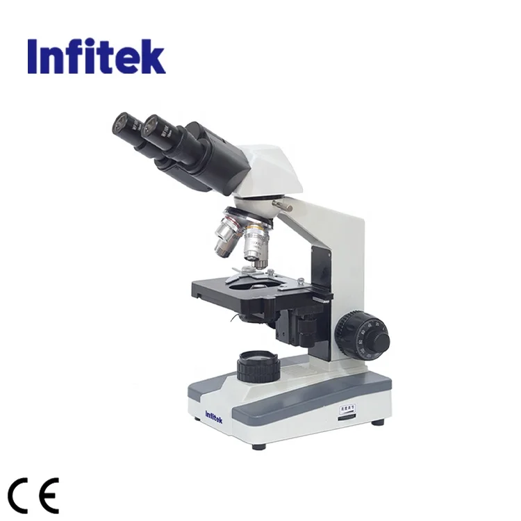 Infitek 40X 100X 400X 1000X Sliding Binocular Optical Biological Microscope with CE