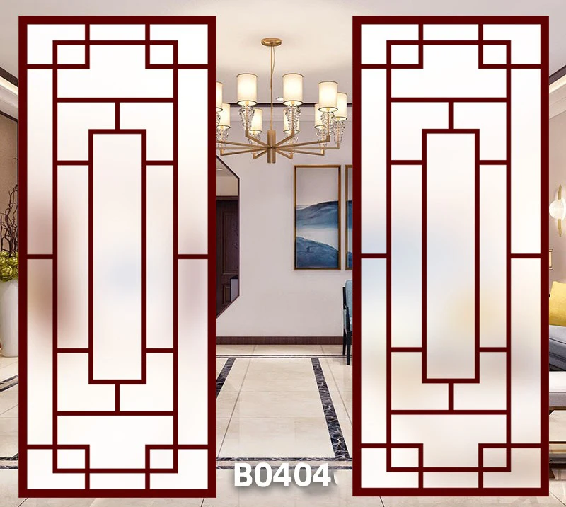 Chinese-style Static Cling Privacy Window Film Fu Frosted Stained Cling Opaque Translucent Church Glass Sticker Customized Decor