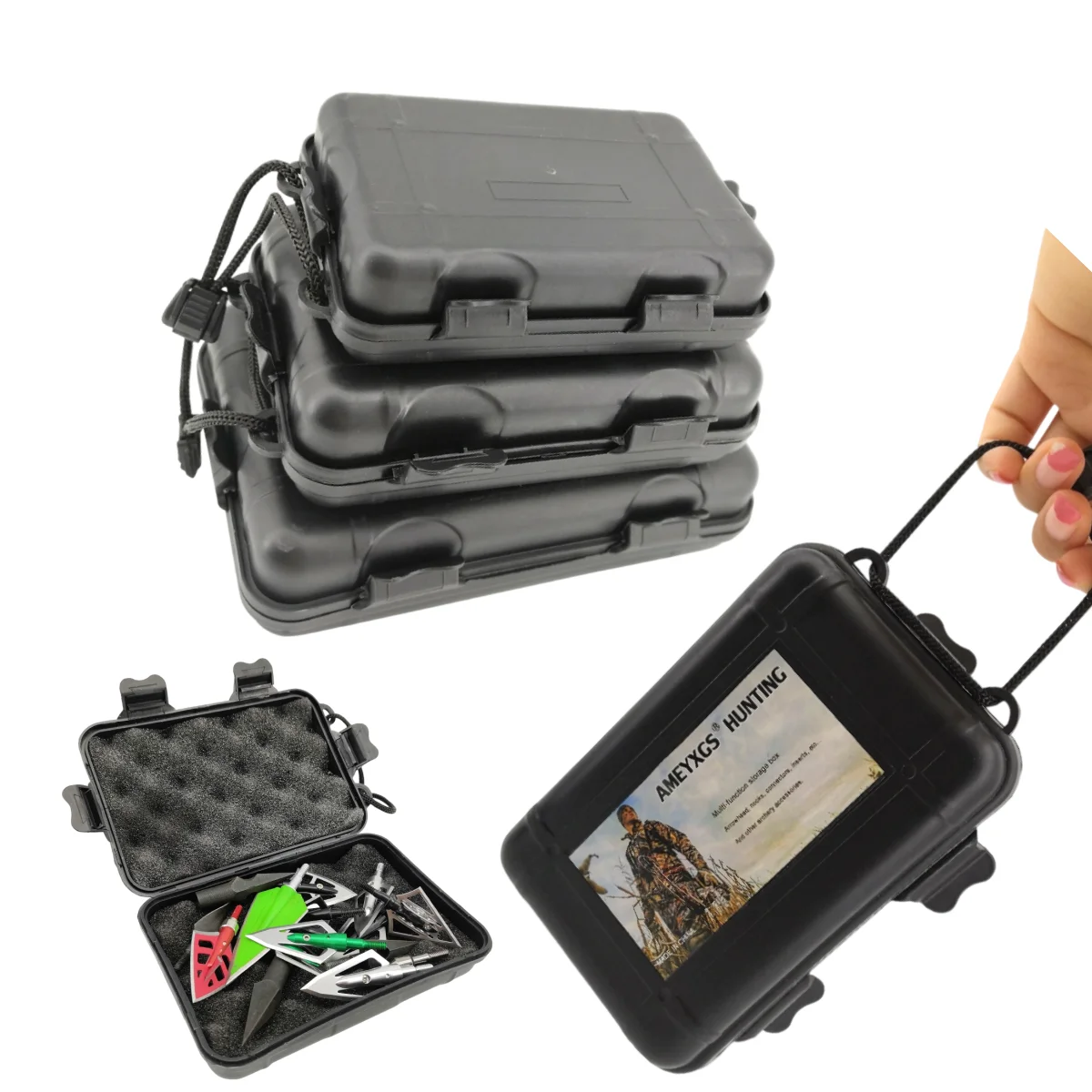 

1pcs Archery Arrow Portable Boxes Arrowhead Box Small Middle Large Size for Outdoor Sports Hunting Fishing Shooting Accessories