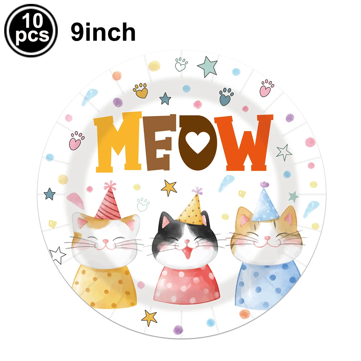 Cute Cat Theme Party Tableware, Plates, Cups, Napkins
