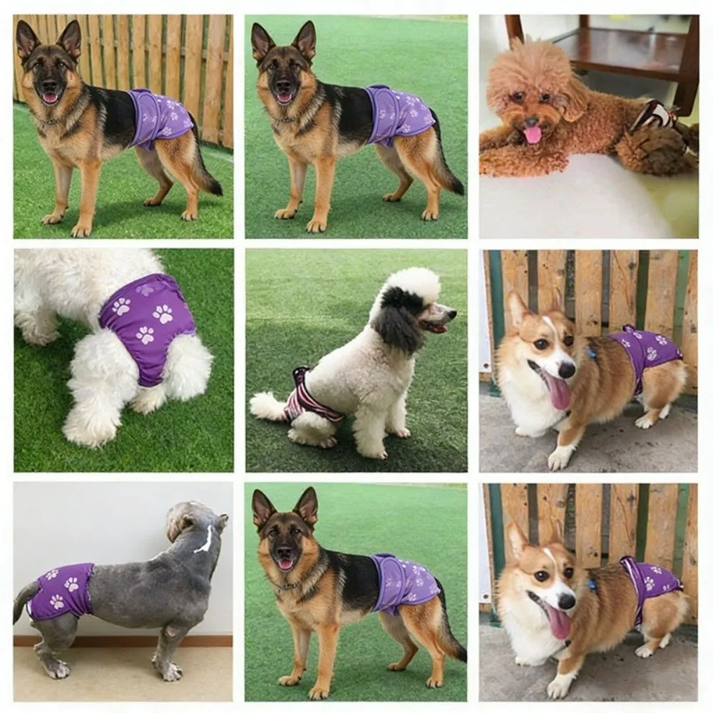 Washable Pet Sanitary Pants Adjustable Breathable Female Dog Diapers Leak Protection Highly Absorbent Pet Physiological Pants