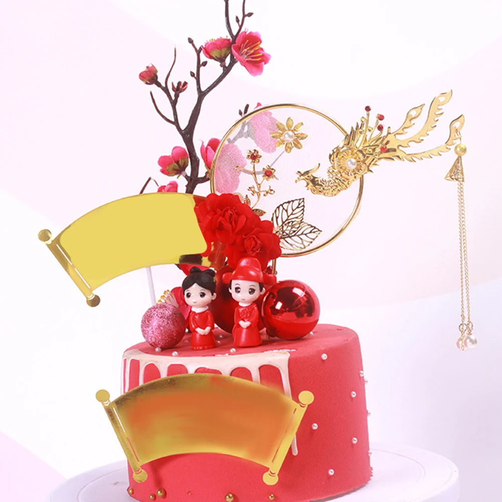

4 Pcs Couple Cake naments Wedding Decor Birthday Adornment Plastic Material Creative Design Exquisite Shape Cake