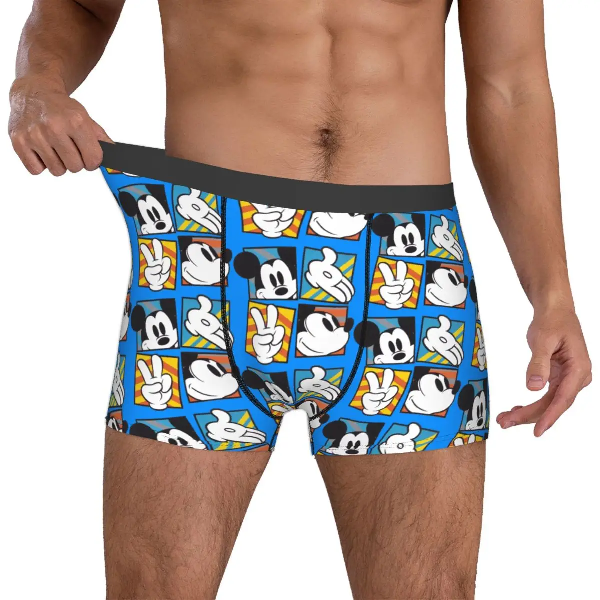 

Мужские трусы-боксеры с принтом Микки Мауса в стиле аниме, мягкие трусы-брифы с мультяшным рисунком
