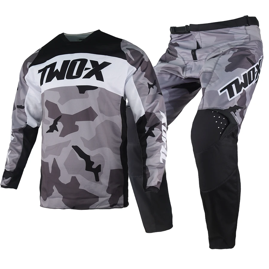 

ATV 180 Bnkr Gear Set Motocross Racing Jersey Pants Street Moto Combo Kits MX Dirt Bike Offroad Motor Gray Suit Mens