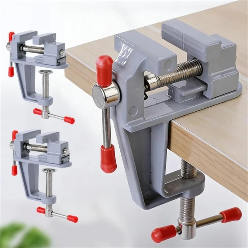 Small Workpiece Securing Set, 4 Metal Table-Rims Fixtures with Separate T-Handle Gripping and Mounting Screws for Model M4YD
