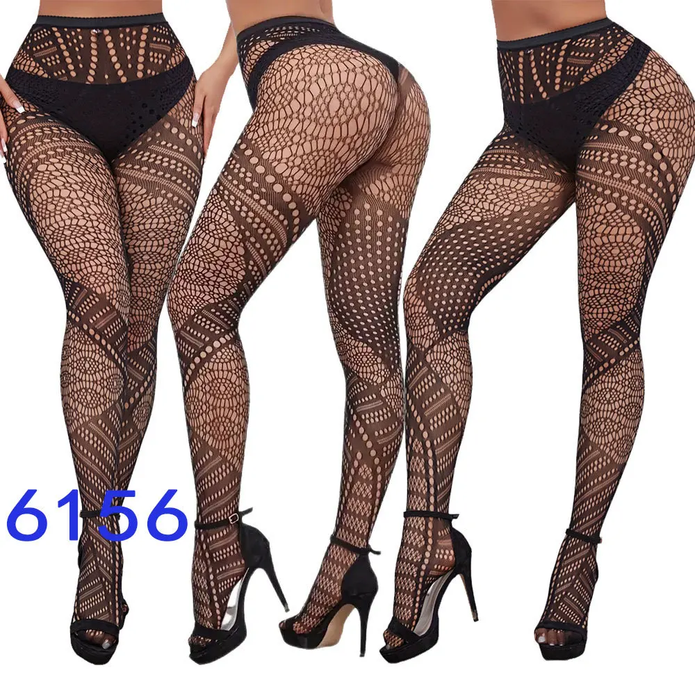 Gothic Mesh Sexy Pantyhose Fishnet Eyelets Jacquard Hanging Crotch Socks Versatile Fishing Net Nightclub Party Style Pantyhose#