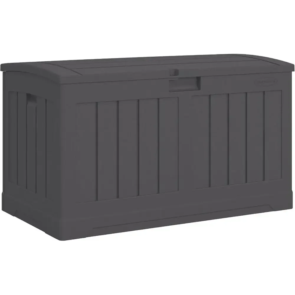 

All-Weather 50 Gallon Deck Storage Box with Arched Lid for Outdoor Patio, Garden, or Pool - Peppercorn
