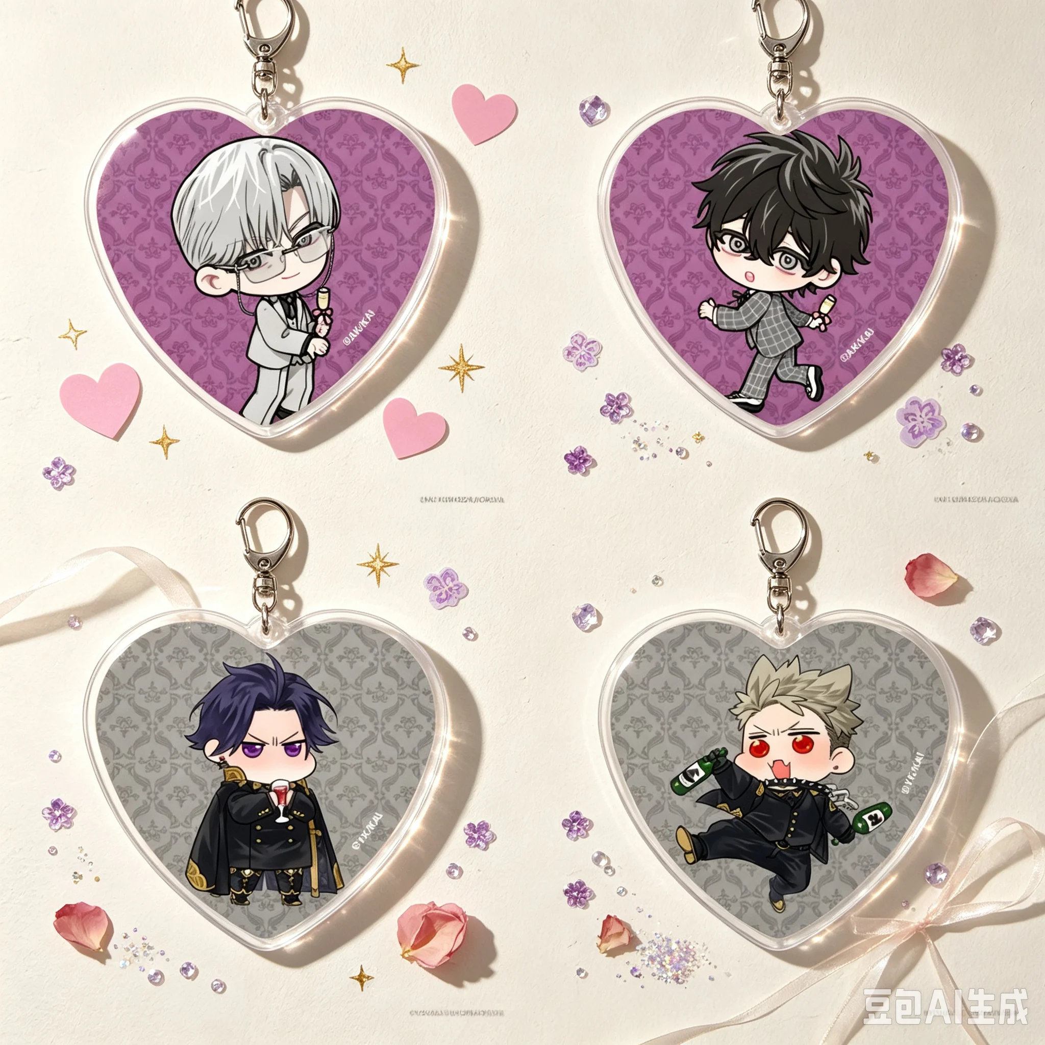 6cm Anime Witch's Dog/Misfortune Collar/Number One's Boyfriend/Shunrai To Mitsu Acrylic Stand Figure Display Anime Keychain
