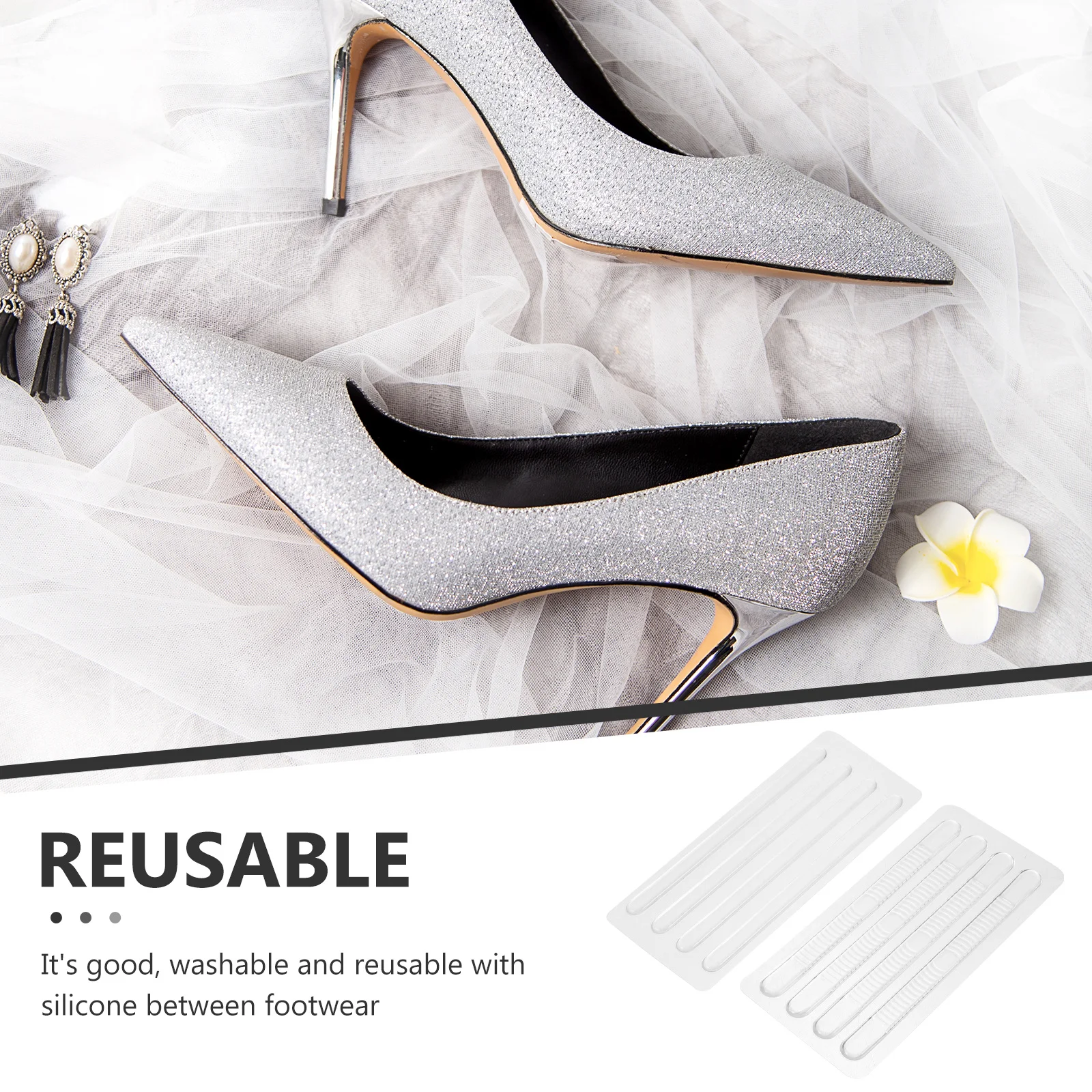 

16pcs Anti-Chafing Heel Pads Silicone Gel Inserts For High Heels Shoe Cushion Pain Relief Protector