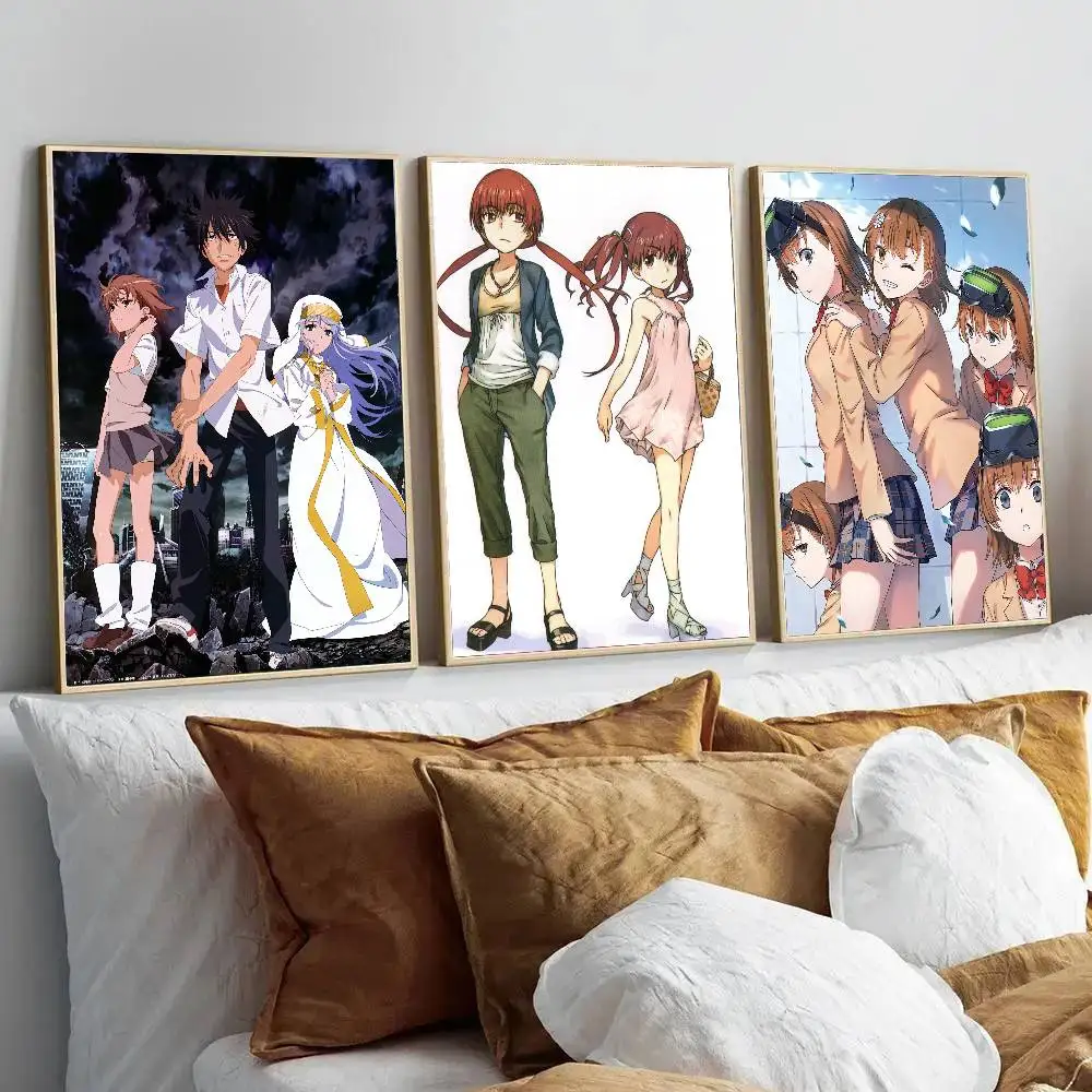 To Aru Majutsu No Index Anime Posters Living Room Bar Cafe Quality Canvas Vintage Style Comics Painting Art Home Wall Decor