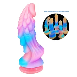 Fluorescent Bad Dragon Dildo Huge Luminous Dildos for Woman Silicone Suction Cup Dog Anal Plugs Masturbator Sex Toys for Couples