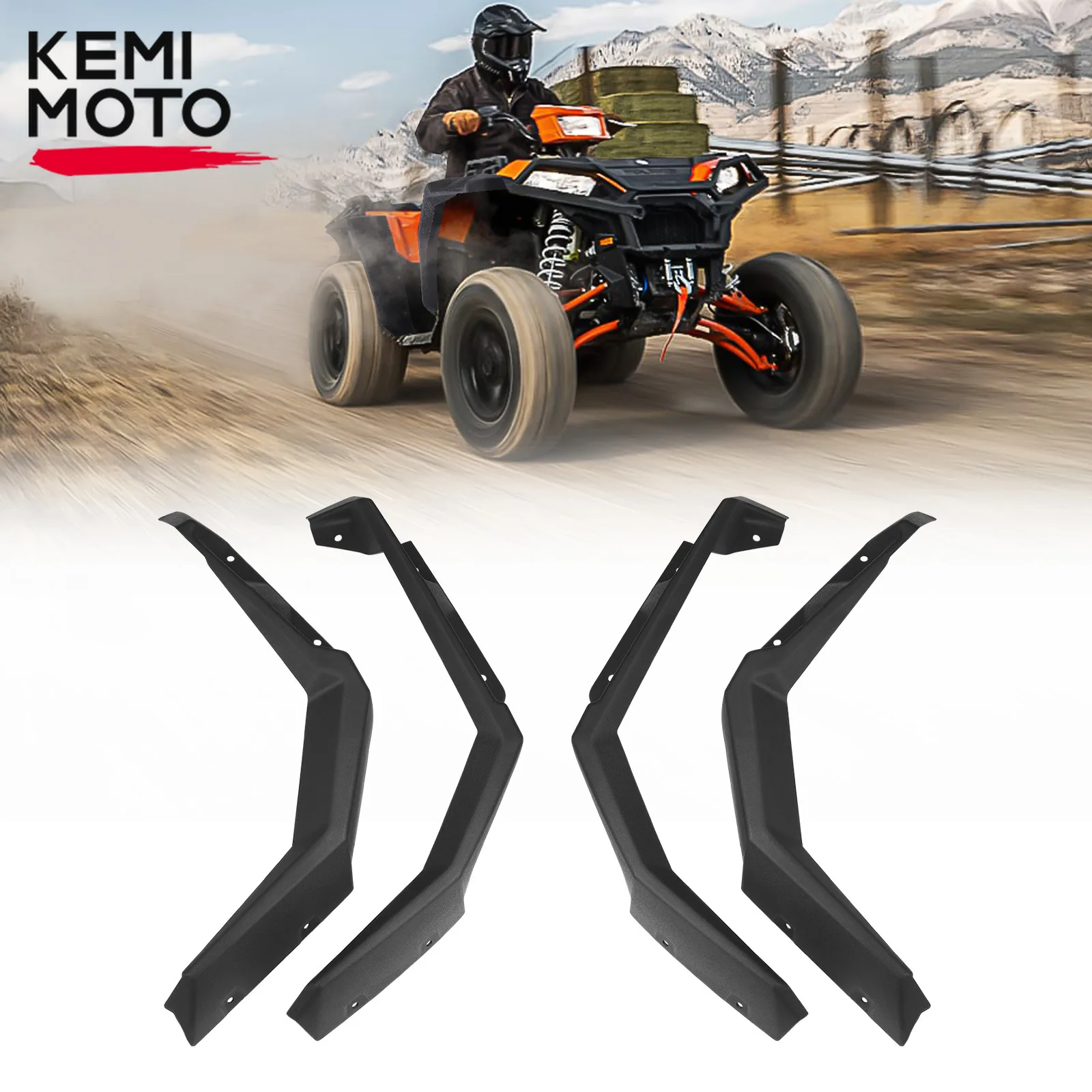 

KEMIMOTO #2882455 Extended Fender Flares ATV Front Rear Mud Fenders Compatible with Polaris Sportsman 850 XP 1000 2017-2022 2023