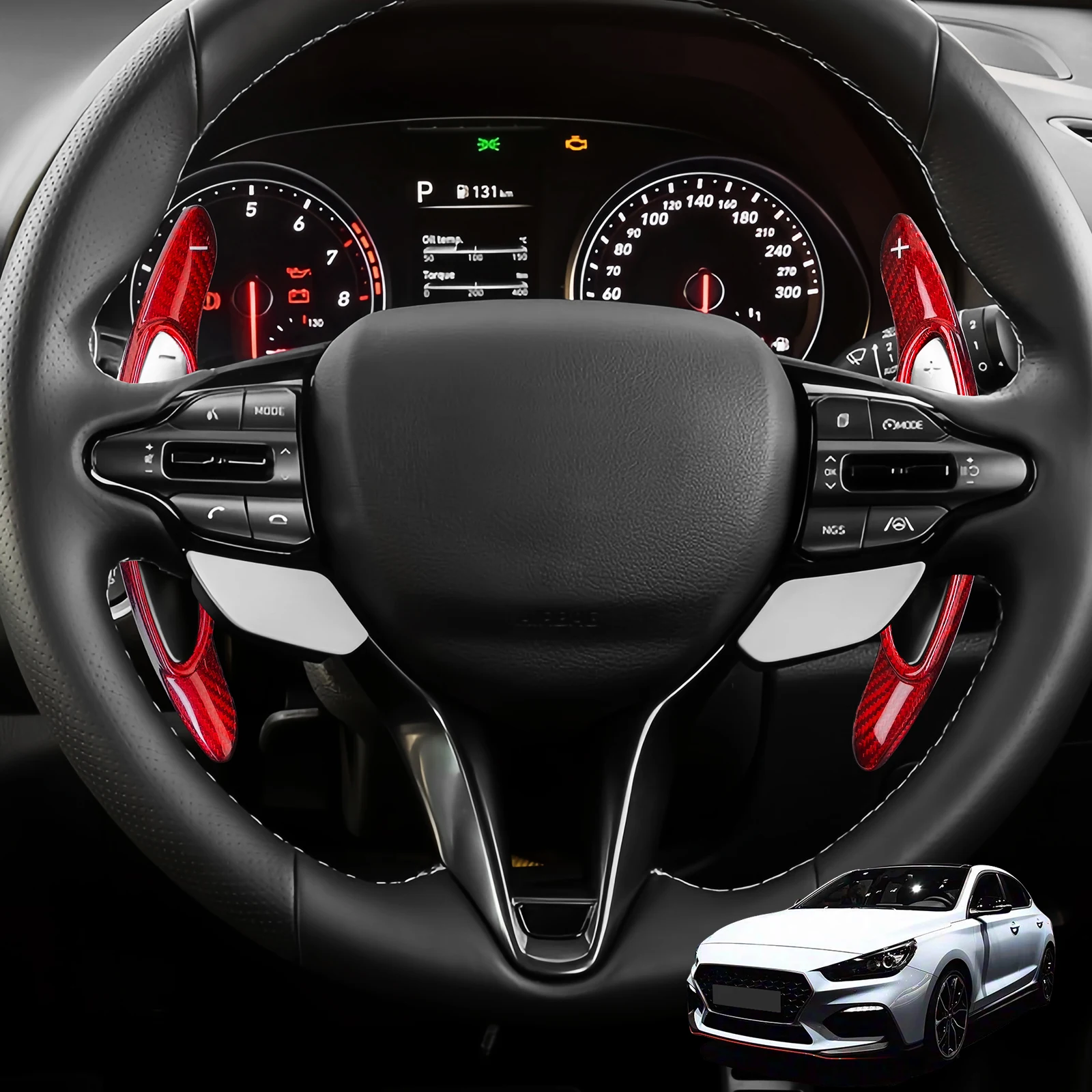 

Real Carbon Fiber Steering Wheel Shift Paddle Extension For Hyundai i30N i20N Interior Trim Accessories
