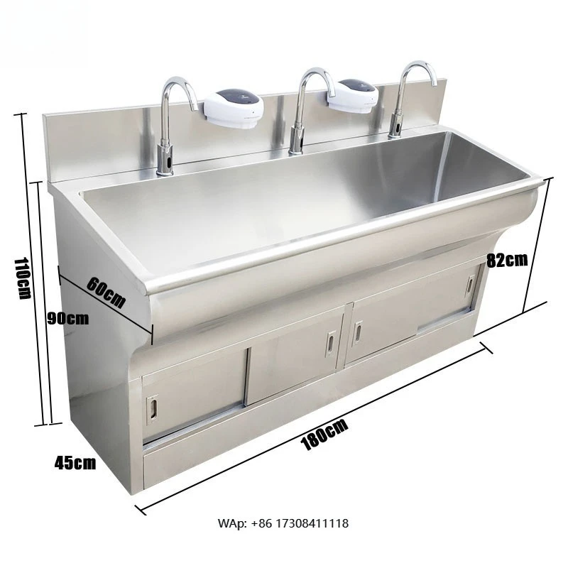 BT-WSK17 Steel Hand Washing Sink for Three Person Sinks Stainless Steel Surgery Scrub Sink