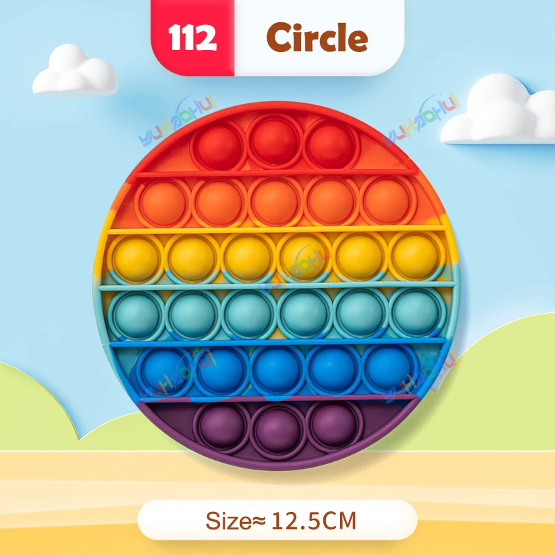 Rainbow Pop Push Bubblle Fidget Anti Stress Relief Speelgoed voor volwassen kinderen Speciale behoeften Zintuiglijk speelgoed Interactief speelgoed voor kinderen