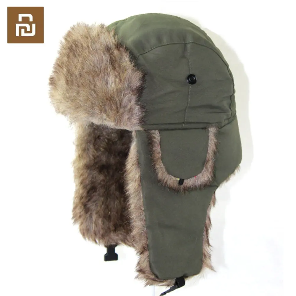 Youpin Winter Russian Hat Trapper Bomber Warm Trooper Ear Flap Cap Headwear Bonnet Men Women Winter Ski Hats Fluffy Faux Fur Cap