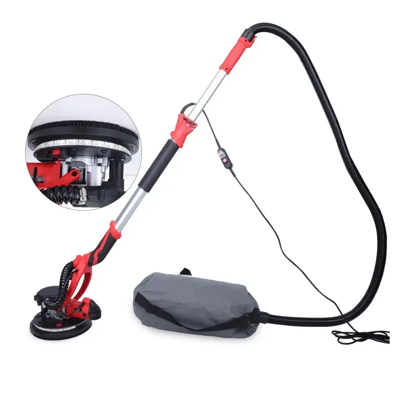 H202 220V Double LED Strip Giraffe Sander Electric Wall Putty Plaster Grinding Machine
