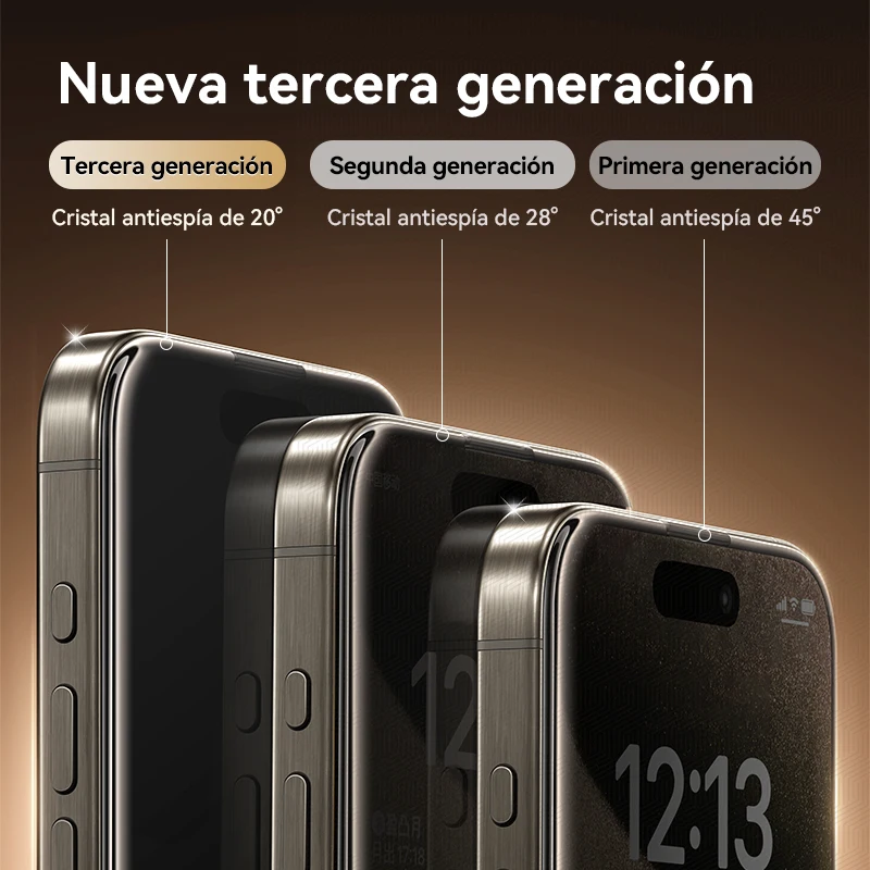 Joyroom 1/2 Piezas Vidrio Antiespía para iPhone 17 16 15 14 Pro Max Vidrio para iPhone 17 16 15 14 13 12 Pro Max Protector de Pantalla Privacidad 2