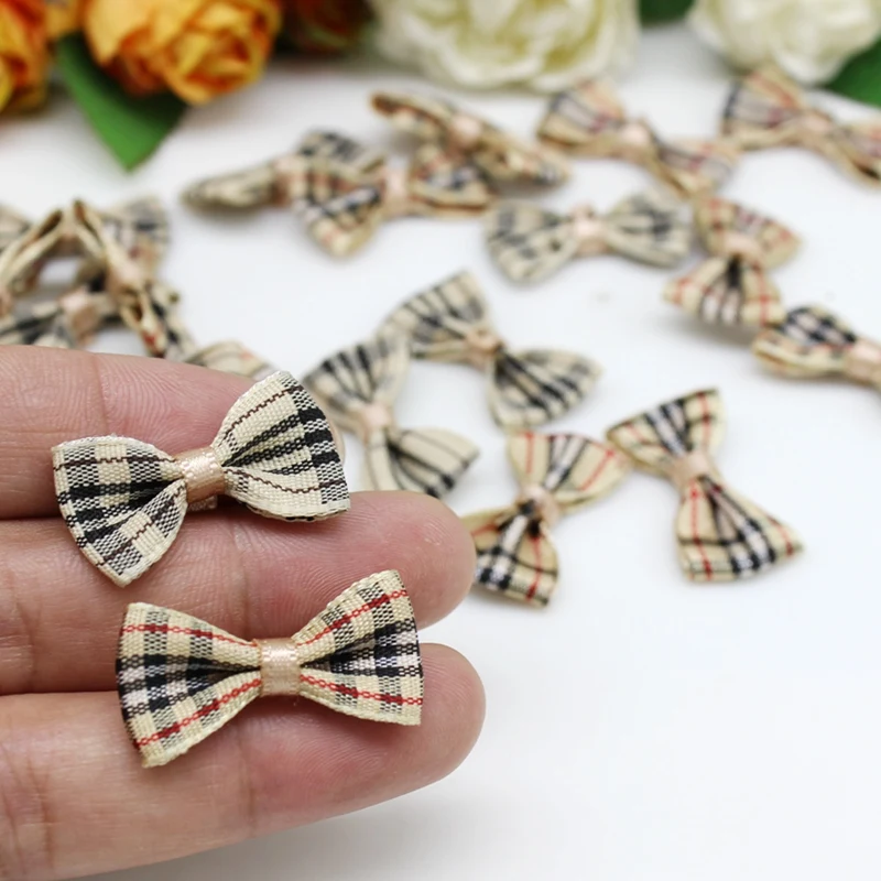 50pcs/lot Cute Handmade Small Polyester Satin Ribbon Bow Tie Wedding Scrapbooking Embellishment Crafts Accessory Decoration