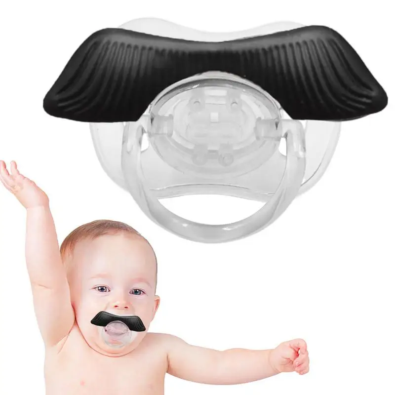 Baby Funny Pacifier Food Grade Cute Pacifiers With Funny Beard Cute Kissable Mustache Pacifier For Babies And Toddlers Accessory