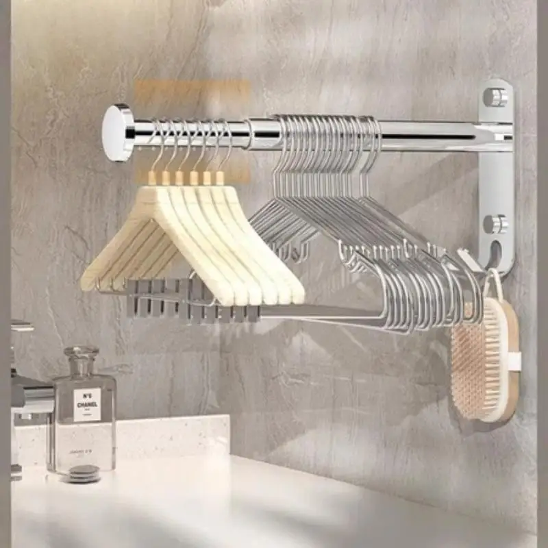 Cloth Hanger Storage Rack Stainless Steel Wall-mounted Balcony Drying Punch-free Hanger Wall-mounted Balcony Drying Hook