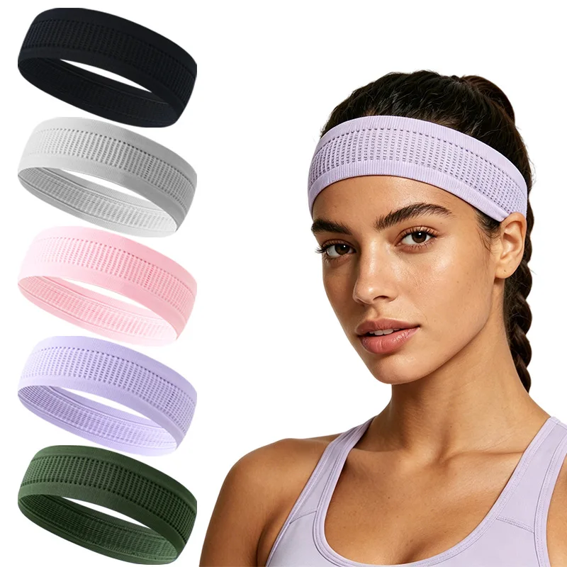 Summer Super Breathable sweat-absorbing Sport Headband High Elastic Soft Yoga Hairbands Running Fitness Women Men Wide Headband